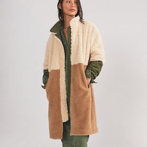 Anthropologie x Ruby Ed Colorblocked Sherpa Coat